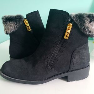 Cole Haan Quinney Faux Fur Trim Suede Booties